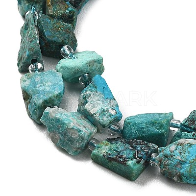 Raw Rough Natural Chrysocolla Beads Strands G-D101-A08-1