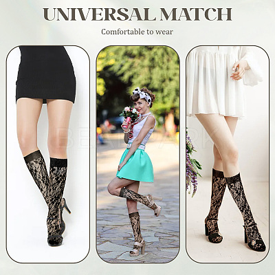 Nylon Calf Long Socks for Women Girls AJEW-WH20006-235A-1