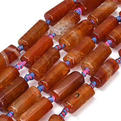 Natural Dragon Veins Agate Beads Strands GG-CBAD37B-01-1
