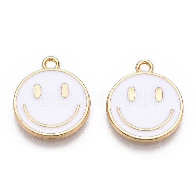 Light Gold Tone Alloy Enamel Pendants ENAM-N056-197C-1