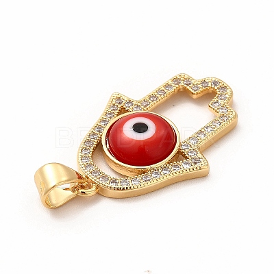 Rack Plating Brass Micro Pave Clear Cubic Zirconia Pendants LAMP-A153-06G-09-1