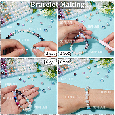 1890Pcs Two Tone ABS Plastic Imitation Pearl Beads Sets DIY-WH20010-19A-1