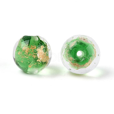 Handmade Gold Foil Glass Beads LAMP-C004-03I-1