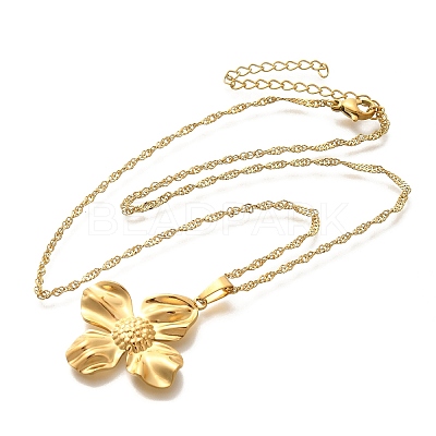Summer Beach 304 Stainless Steel Pendant Rope Chain Necklaces for Women STAS-Z108-01G-06-1