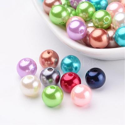 Colorful Round Acrylic Pearl Beads X-PACR-10D-M-1