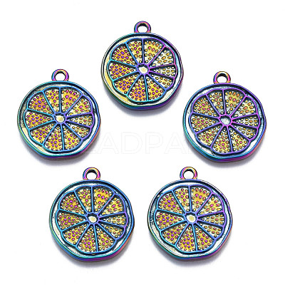 Rainbow Color Alloy Pendants Enamel Settings PALLOY-S180-312-1
