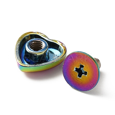 Heart Shape Zinc Alloy Decoration Screwback Stud Rivets FIND-WH0128-64M-1
