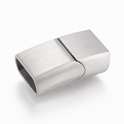 Tarnish Resistant 304 Stainless Steel Magnetic Clasps with Glue-in Ends X-STAS-F131-05P-1