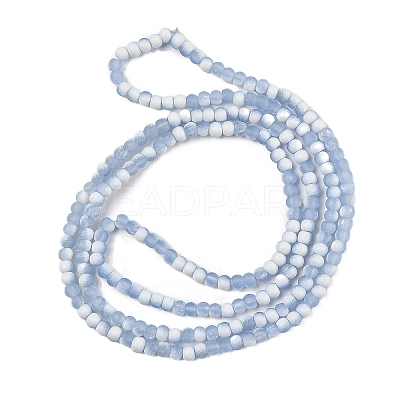 Frosted Crackle Glass Beads Strands GLAA-U001-4mm-M14-1