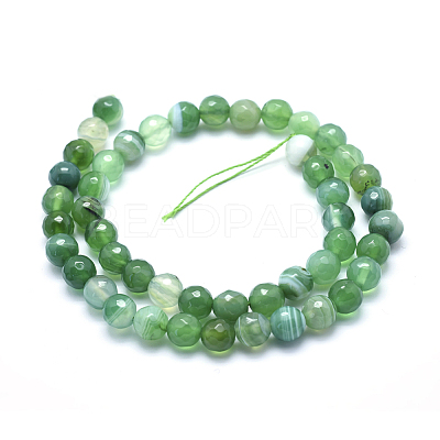 Natural Striped Agate/Banded Agate Beads G-J371-11-12mm-1