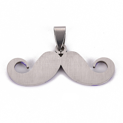 201 Stainless Steel Enamel Pendants STAS-S110-075B-1