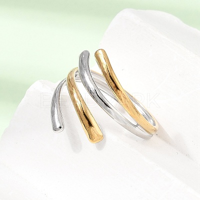 304 Stainless Steel Cuff Open Rings for Women SA-CBA82C8-08GP-1