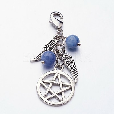 Tibetan Style Gemstone Pendants X-HJEW-JM00222-1
