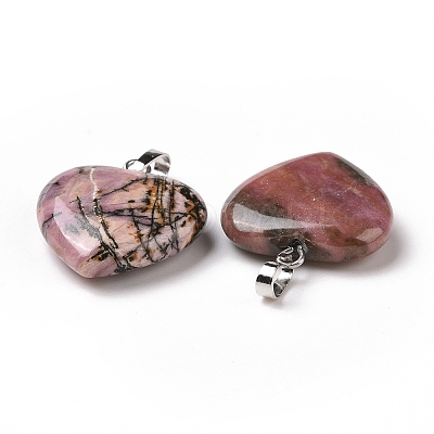 Natural Rhodonite Pendants G-G956-B22-FF-1