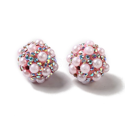 Polymer Clay Rhinestone Beads RGLA-D050-01H-1