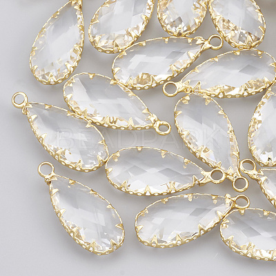 Brass Glass Pendants X-KK-T035-49-1