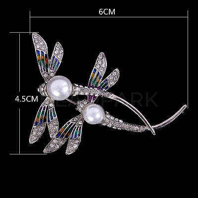 Dragonfly Alloy Rhinestone Brooch PW-WG859D6-01-1