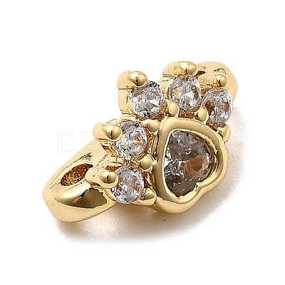 Brass Micro Pave Cubic Zirconia Spacer Bars KK-H089-21G-1