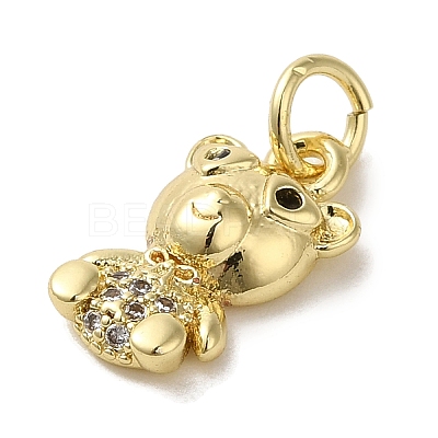 Brass Micro Pave Clear Cubic Zirconia Pendants KK-R162-004C-G-1
