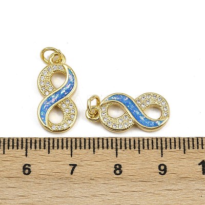 Brass Micro Pave Cubic Zirconia Enamel Pendants KK-L249-01G-1