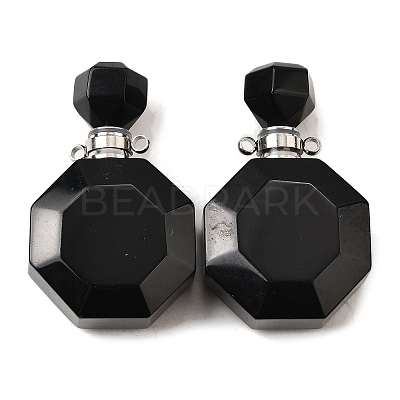 Natural Mixed Stone Perfume Bottle Pendants G-L623-13P-1