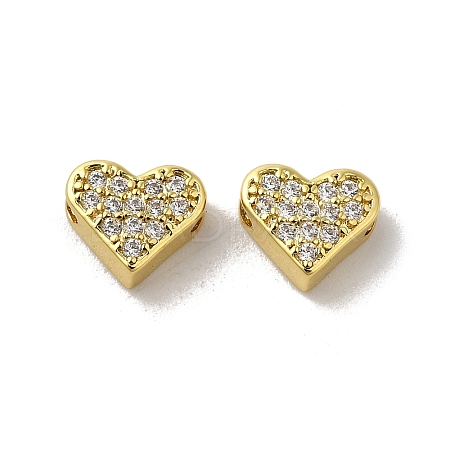 Brass Micro Pave Cubic Zirconia Beads KK-H487-03G-1