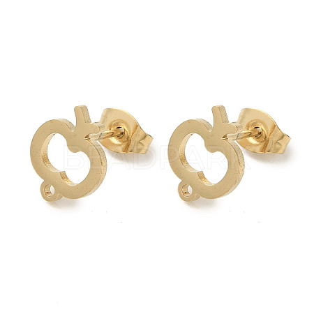 Ion Plating(IP) 304 Stainless Steel Stud Earring Findings STAS-I206-12G-1