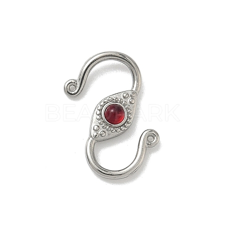 304 Stainless Steel Rhinestone S-Hook Clasps STAS-G373-05P-1