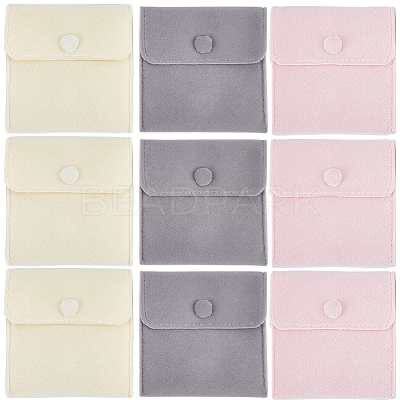 CRASPIRE 3 Colors Square Velvet Jewelry Bags TP-CP0001-03A-1