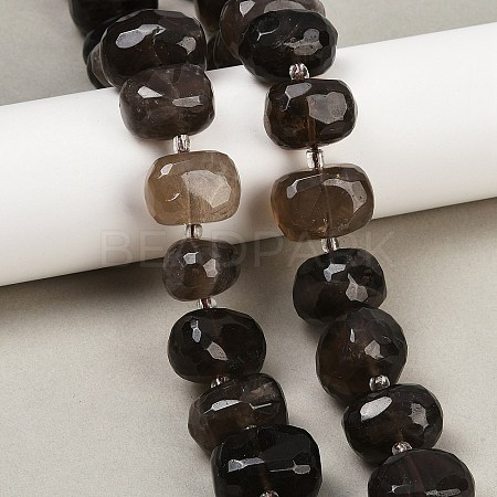 Natural Smoky Quartz Beads Strands G-F796-B07-01-1