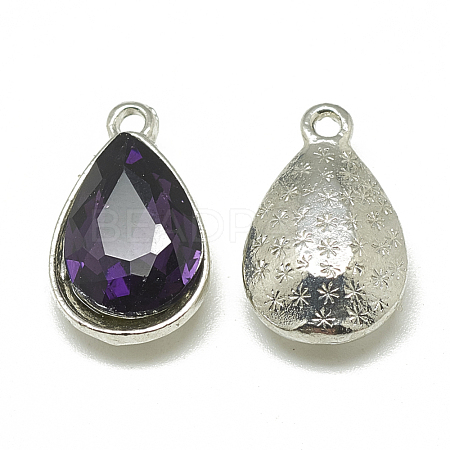 Alloy Glass Charms PALLOY-T028-7x10mm-16-1