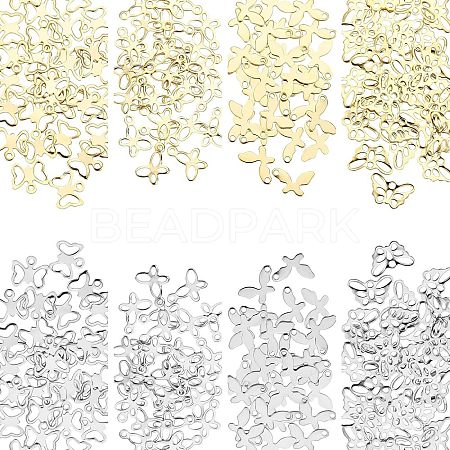 240Pcs 8 Style 201 Stainless Steel Charms STAS-UN0028-10-1