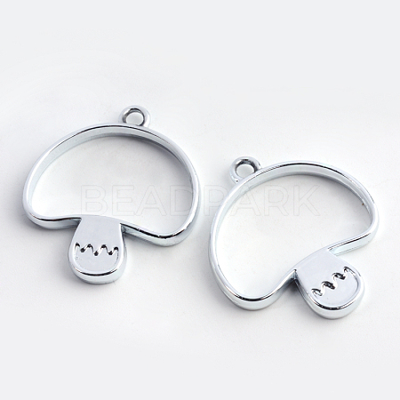 Rack Plating Alloy Open Back Bezel Pendants PALLOY-S047-35D-FF-1