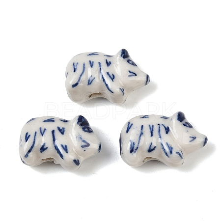 Animal Theme Blue and White Porcelain Beads PORC-Z007-05F-1