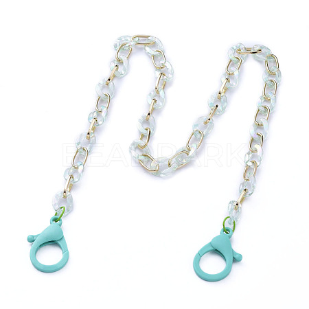 Personalized Aluminium & Acrylic Chain Necklaces NJEW-JN02876-1