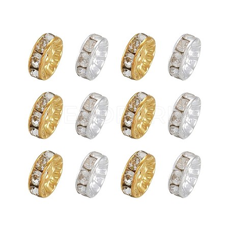 Brass Rhinestone Spacer Beads RB-TA0001-01-1