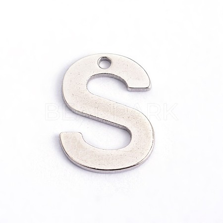 Non-Tarnish 304 Stainless Steel Letter Charms X-STAS-O072-S-1