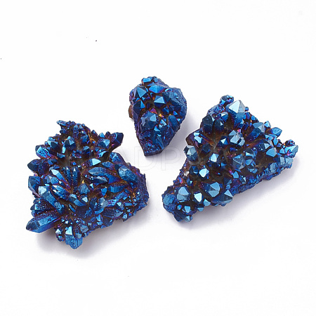 Electroplate Natural Druzy Quartz Crystal Decorations G-S299-114B-1