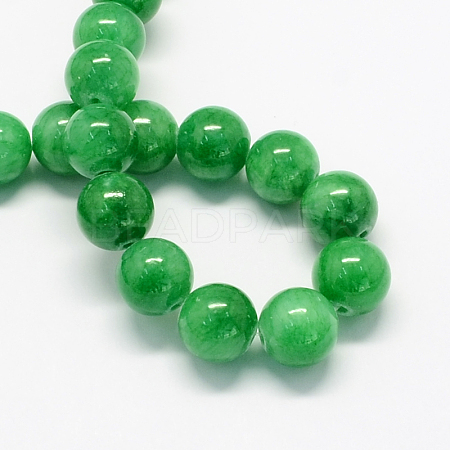 Natural Dyed Yellow Jade Gemstone Bead Strands G-R271-8mm-YXS19-1