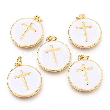 Brass Enamel Pendants LS-KK-B027-02G-B-1