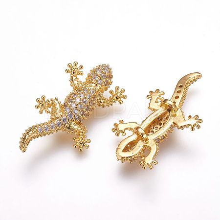 Brass Micro Pave Cubic Zirconia Beads ZIRC-F054-10G-1
