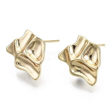 Brass Stud Earring Findings KK-N232-116-NF-1