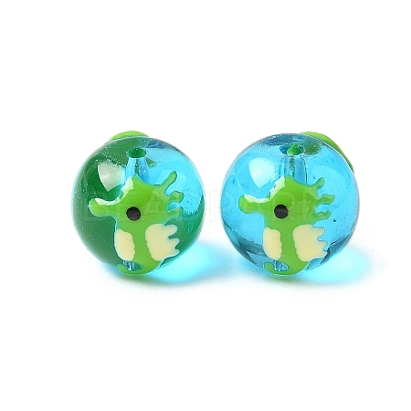 Ocean Theme Handmade Glass Enamel Beads LAMP-D304-02C-1