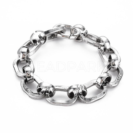 Men's Alloy Chain Bracelets BJEW-N015-001-1