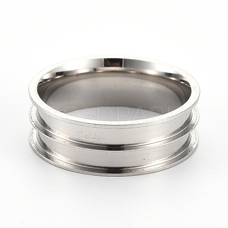 201 Stainless Steel Ring Core Blank for Inlay Jewelry Making RJEW-ZX002-05-11-1