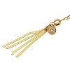 304 Stainless Steel Evil Eye & Chains Tassel Pendant Necklaces for Women NJEW-G101-01G-3