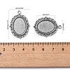 Tibetan Style Antique Silver Alloy Flat Oval Pendant Cabochon Settings X-TIBEP-M022-19AS-4