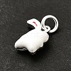 925 Sterling Silver White Enamel Charms STER-H116-01A-S-2