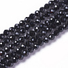 Natural Black Rutilated Quartz Beads Strands G-F596-41-3mm-1