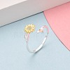 925 Sterling Silver Micro Pave Cubic Zirconia Open Cuff Rings for Women STER-N016-138SG-1
